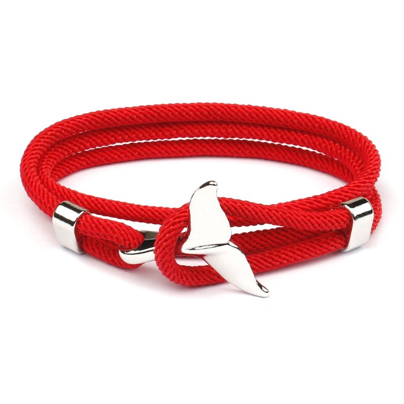 Anchor Style Armband Whale Tail Par Röd