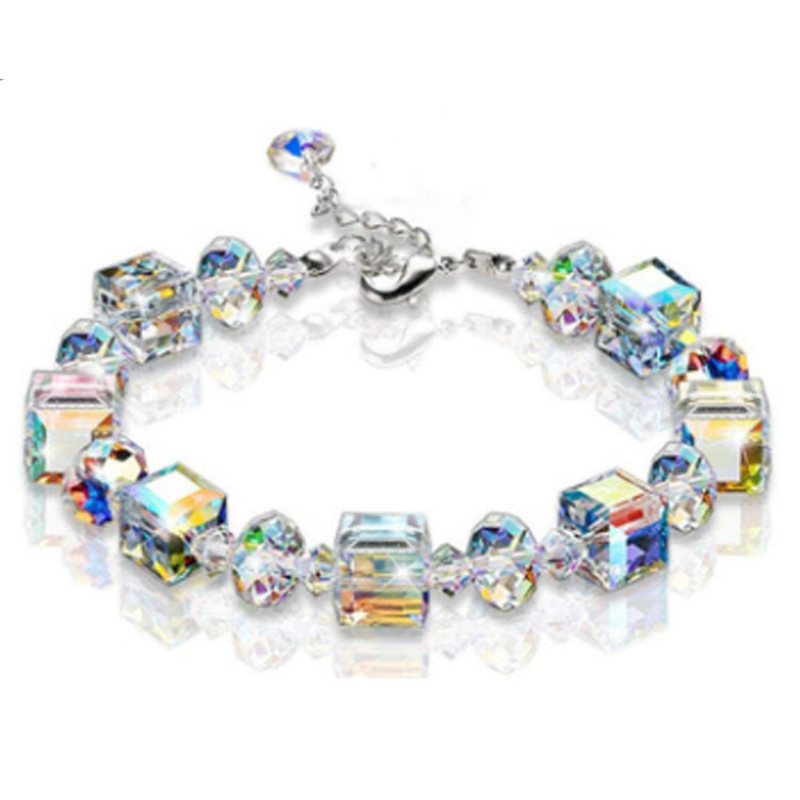 Armband Girls Student Cube Crystal Ring Delikat Lyx Mode