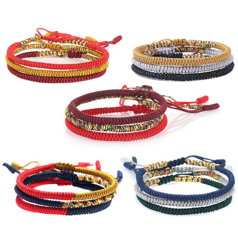 Smycken Handvävd Diamond Knot Armband Red Hand Rope Litterärt Red