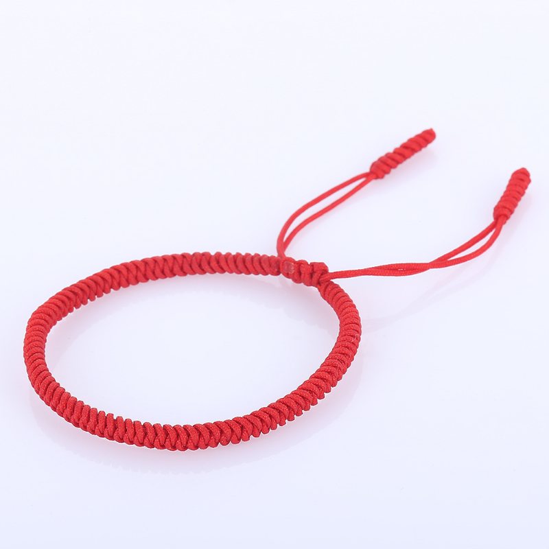 Smycken Handvävd Diamond Knot Armband Red Hand Rope Litterärt Red