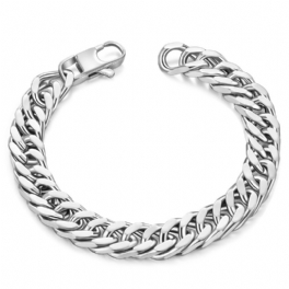 Titanium Stålkedja Hip Hop Rap Rap Steel Mäns Personlighet Charm Fyrkantigt Spänne Armband