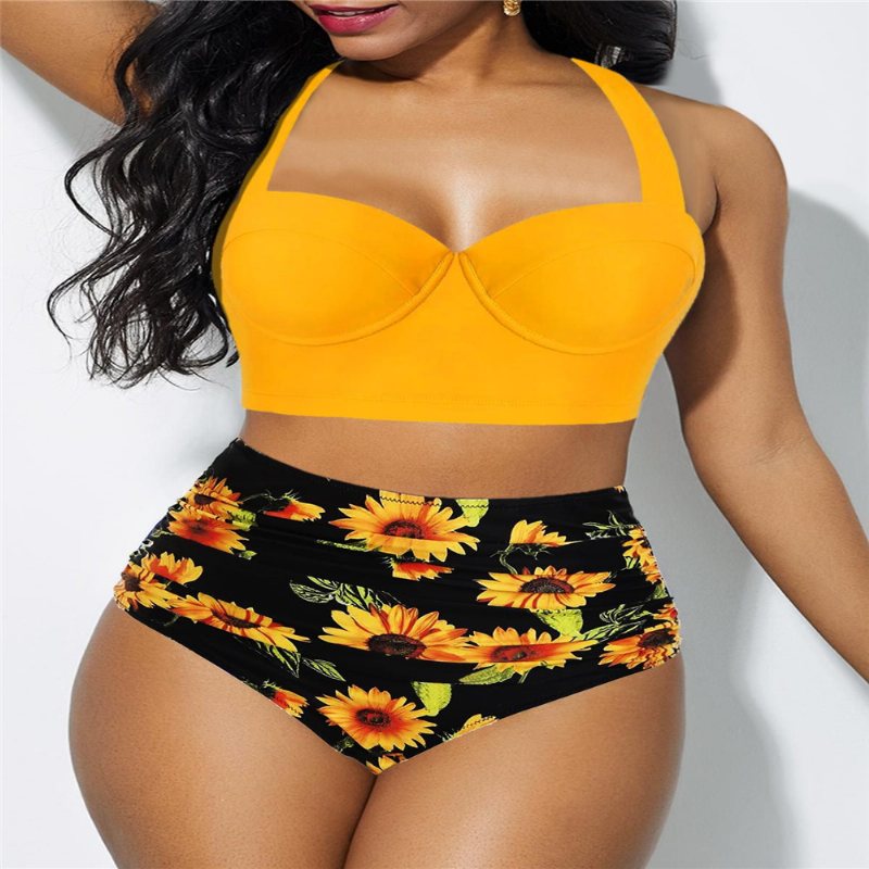 Ny Baddräkt Dam Sexigt Tryck Plus Size Bikini Delad