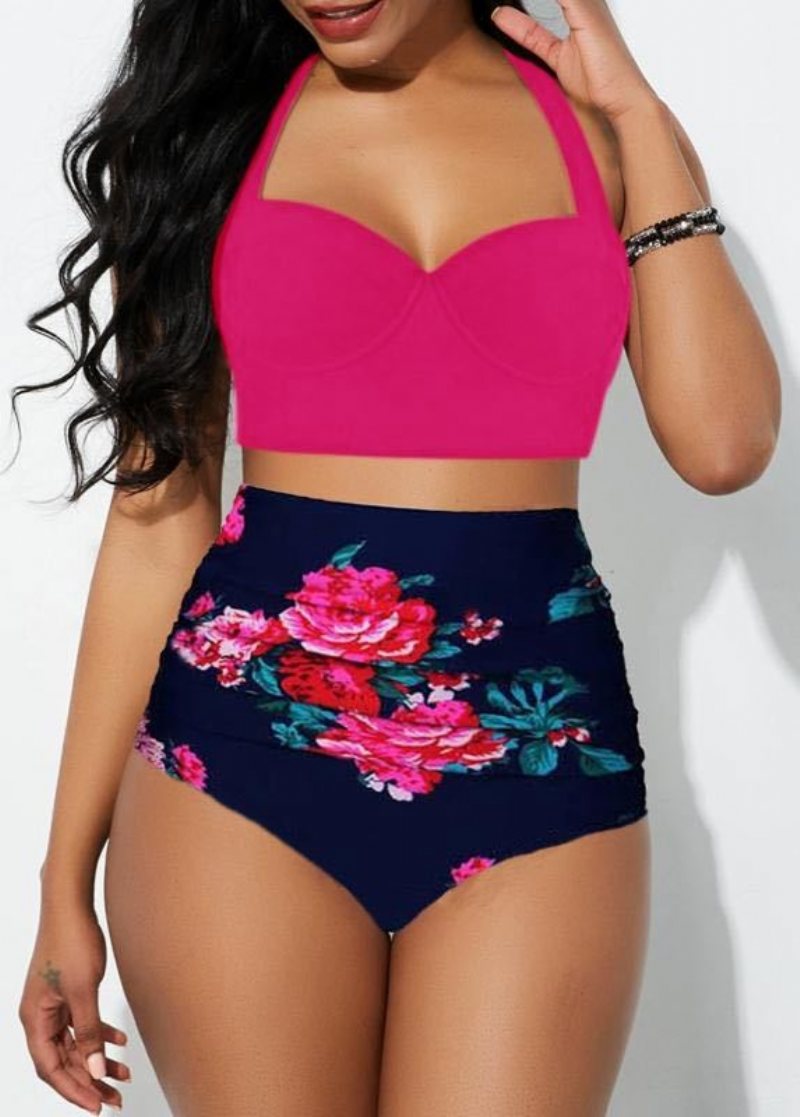 Ny Baddräkt Dam Sexigt Tryck Plus Size Bikini Delad