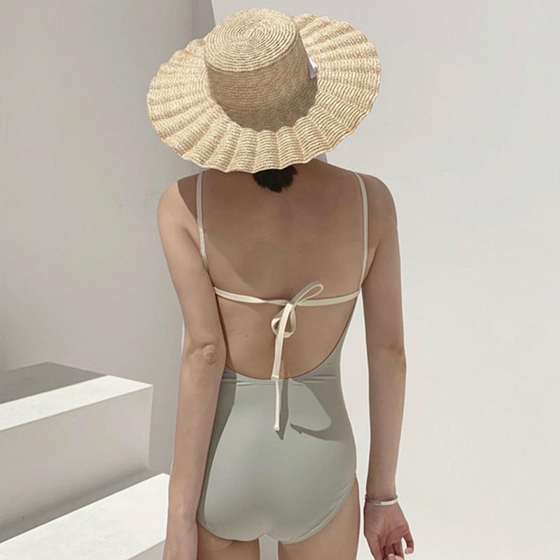 Ny Bikini Sexig Slim Svart Ny One-piece Baddräkt Dam