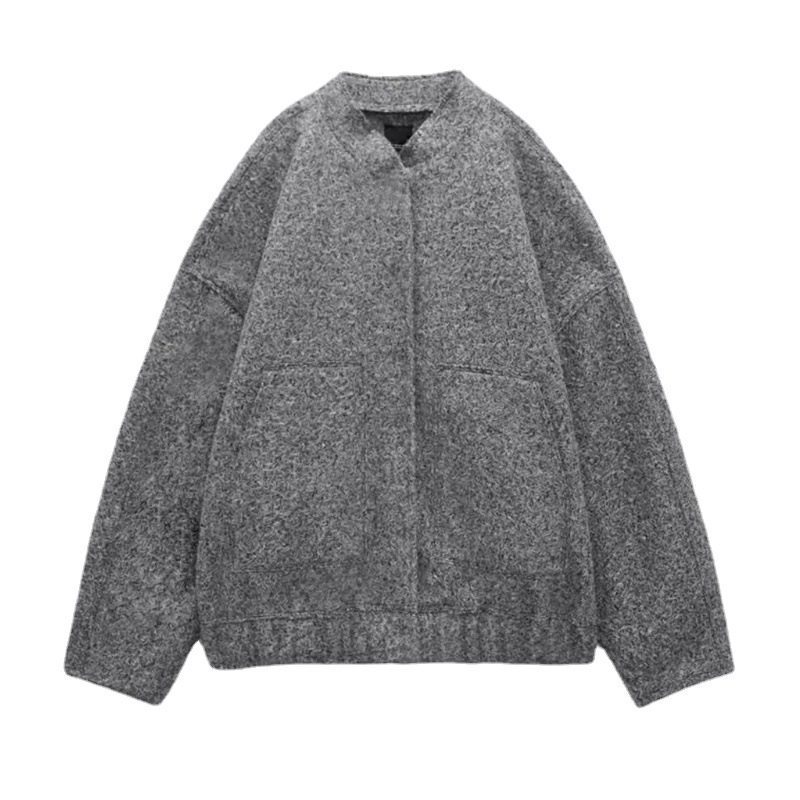 Jacka Dam Casual Textured Aviator Coat