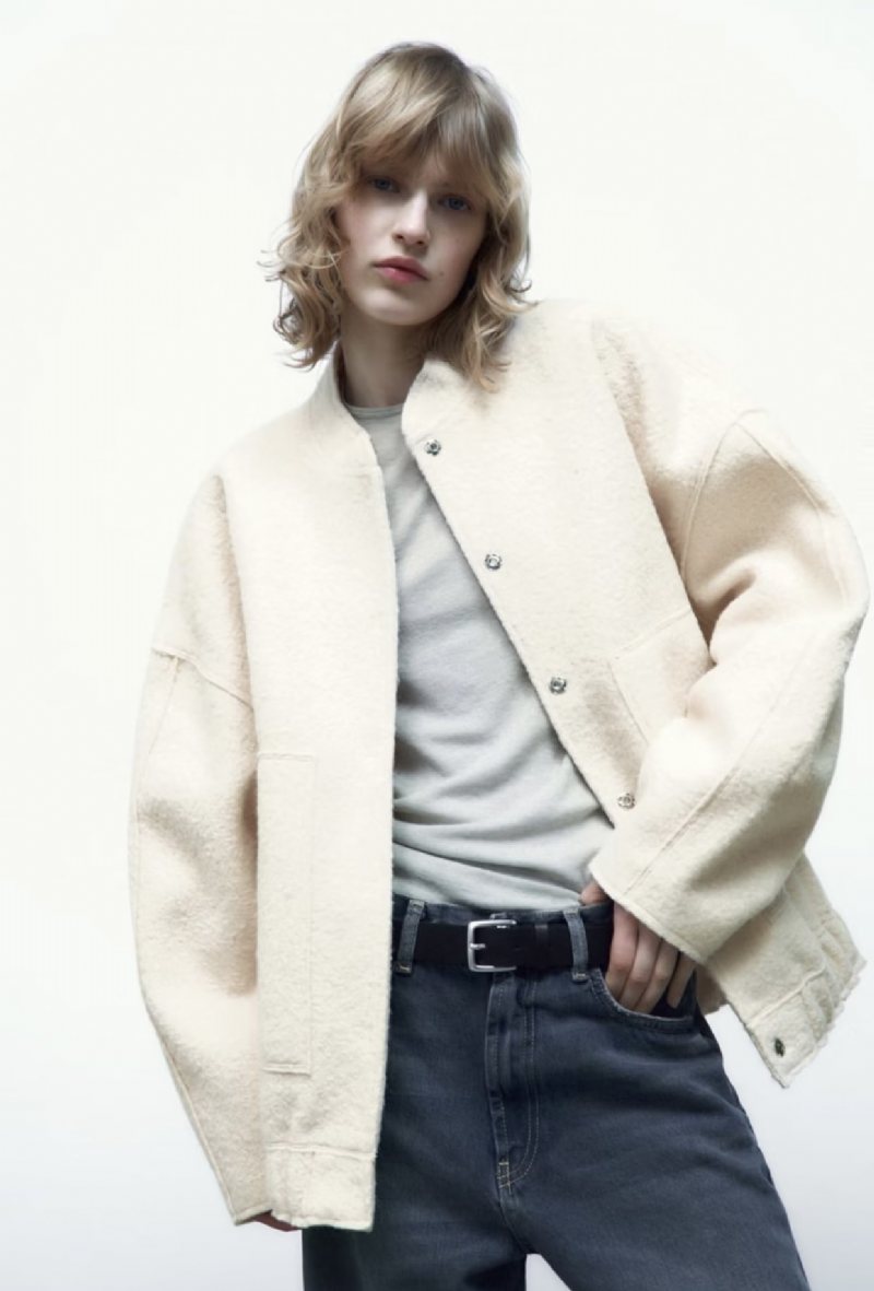 Jacka Dam Casual Textured Aviator Coat