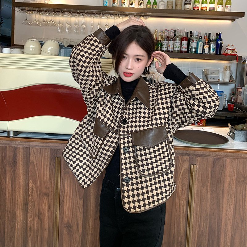 Jackor Dam Houndstooth Cropped Toppar