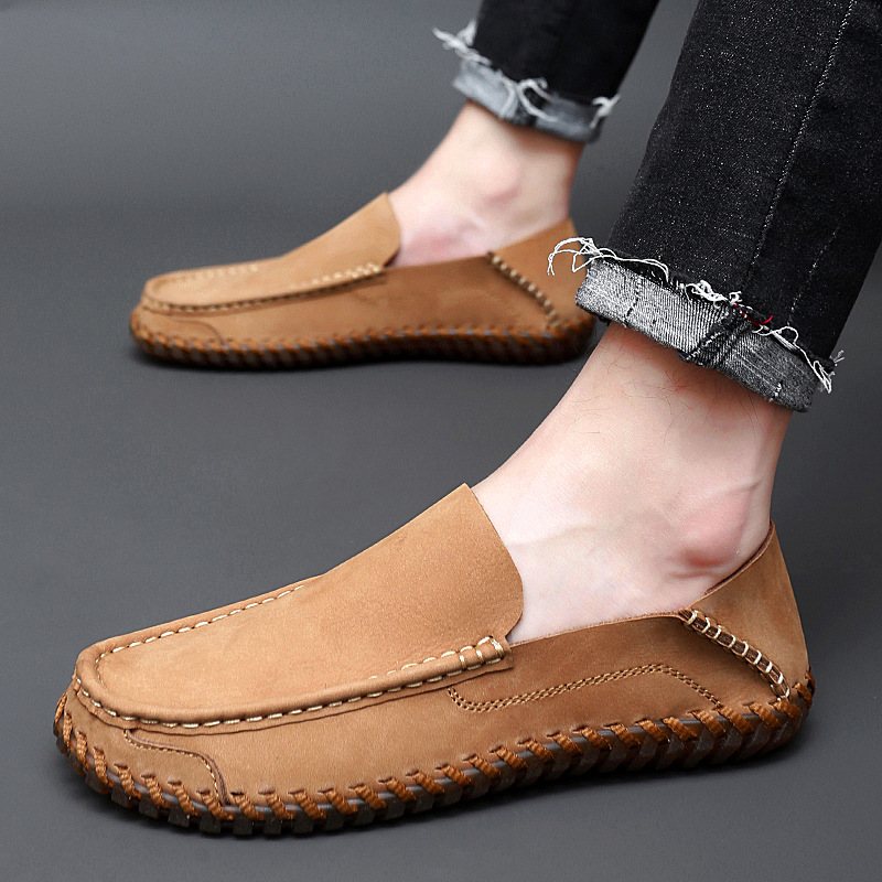 2024 Höst Andas Stor Storlek Casual Slip On Driving Shoes On Peas Skor Mjuk Sula Äkta Läder Handgjorda Herrskor 48