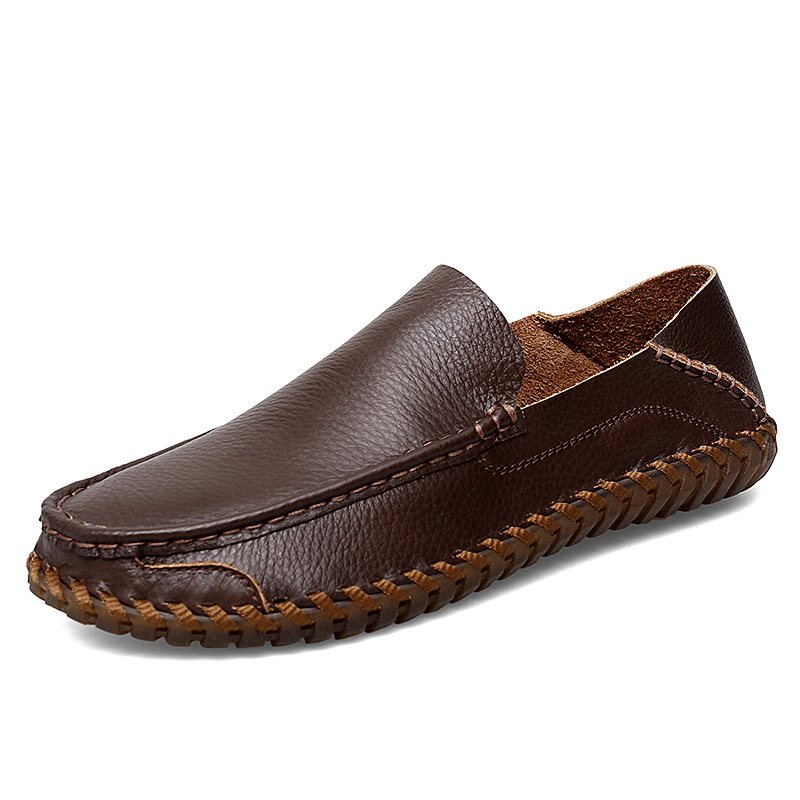 2024 Höst Andas Stor Storlek Casual Slip On Driving Shoes On Peas Skor Mjuk Sula Äkta Läder Handgjorda Herrskor 48