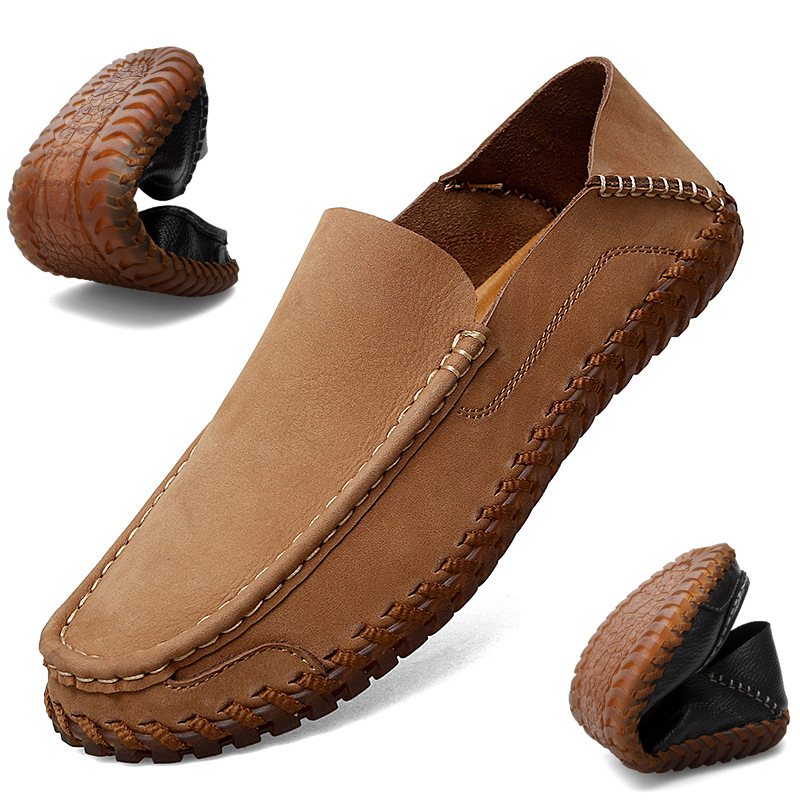 2024 Höst Andas Stor Storlek Casual Slip On Driving Shoes On Peas Skor Mjuk Sula Äkta Läder Handgjorda Herrskor 48