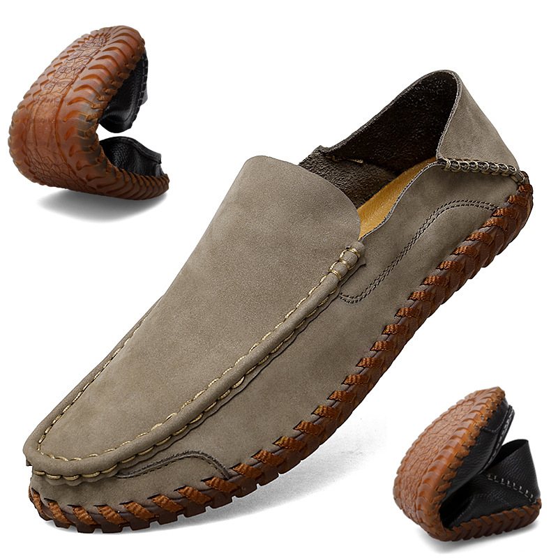 2024 Höst Andas Stor Storlek Casual Slip On Driving Shoes On Peas Skor Mjuk Sula Äkta Läder Handgjorda Herrskor 48