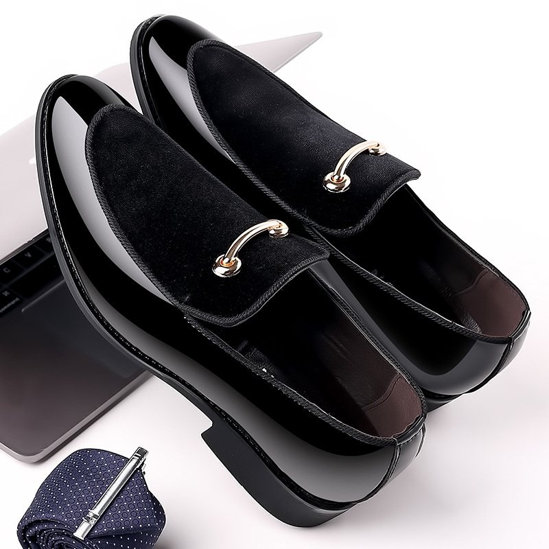 Klänning Skor Mocka Lackläder Fritidsskor Trendiga Loafers Bröllop Herrskor Hårstylist Flats