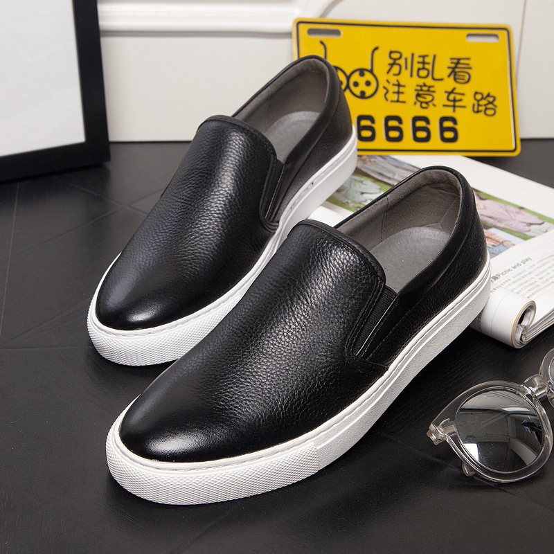 Läder Loafers För Män Avslappnade Sneakers Trendiga Slip-on Herrskor Som Andas