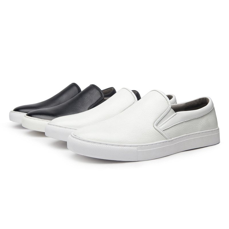 Läder Loafers För Män Avslappnade Sneakers Trendiga Slip-on Herrskor Som Andas