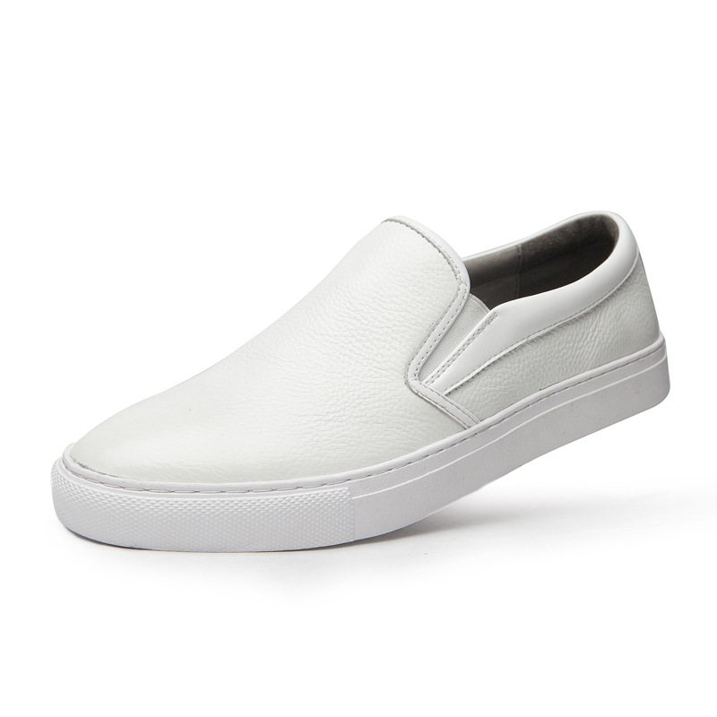 Läder Loafers För Män Avslappnade Sneakers Trendiga Slip-on Herrskor Som Andas