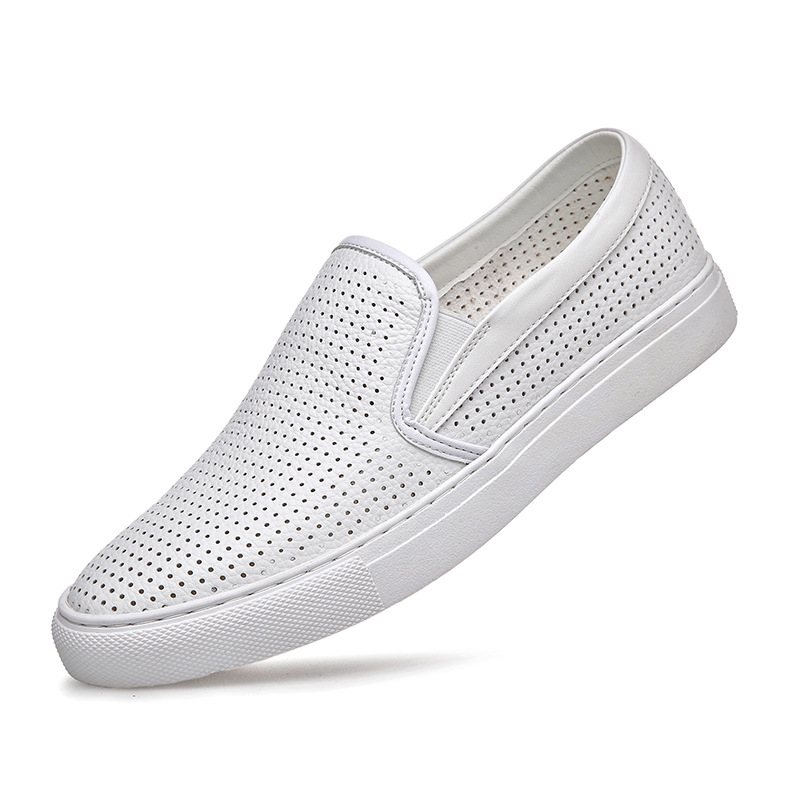 Läder Loafers För Män Avslappnade Sneakers Trendiga Slip-on Herrskor Som Andas