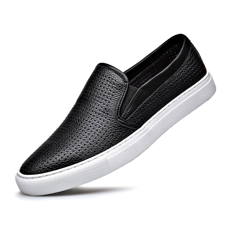 Läder Loafers För Män Avslappnade Sneakers Trendiga Slip-on Herrskor Som Andas