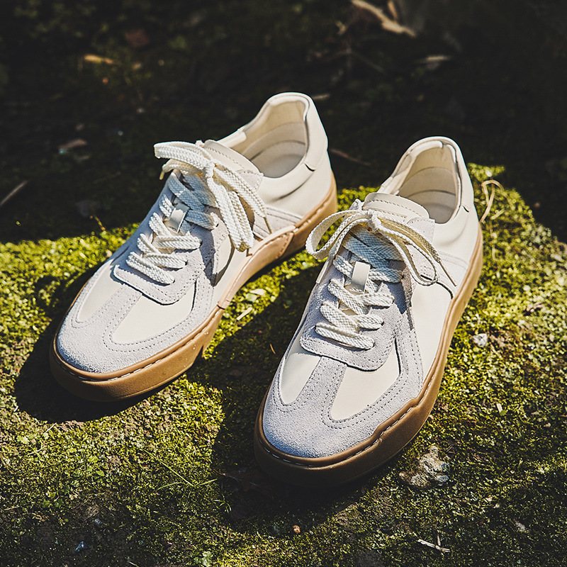 Läder Retro Tyska Träningsskor Par Sneakers Herrmode Trend Skor Våren Herrskor Herr Vardagsskor