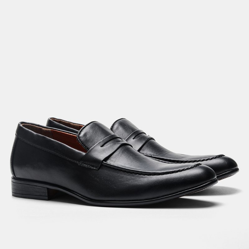 Sommar Ny Uppsättning Fötter Business Herrskor Ledig Spetsad Tå Formell Klänning Loafers Slip-on Svart Skor Hane