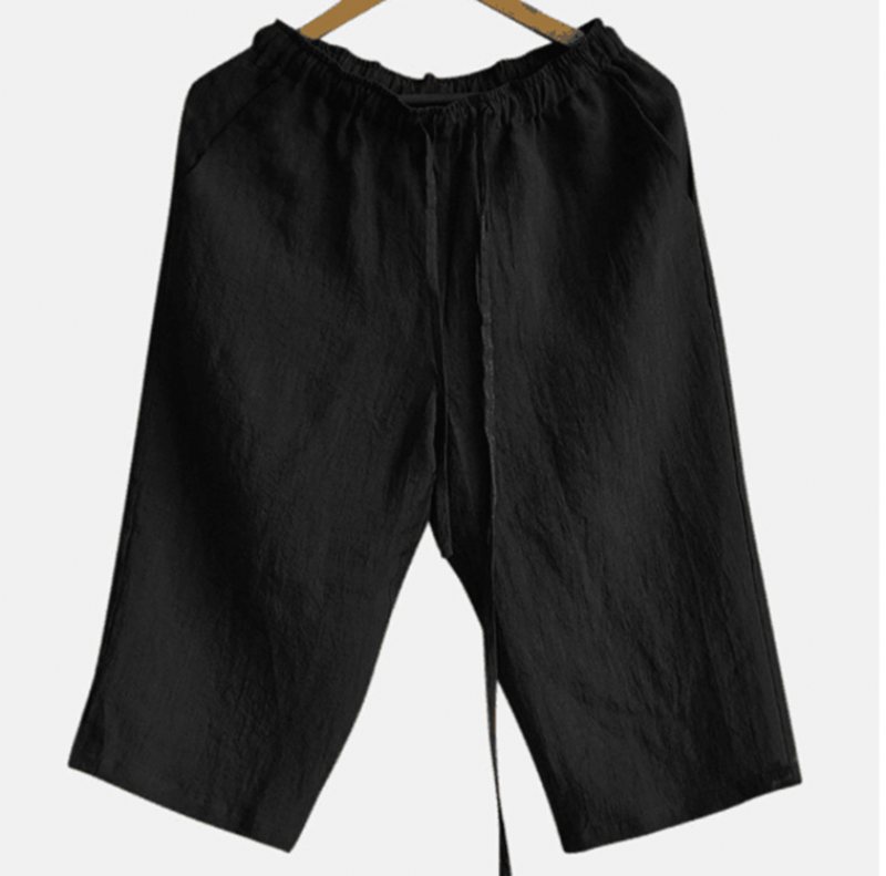 2024 Herr Bomull Linne Casual Shorts Sommar Lös Andas