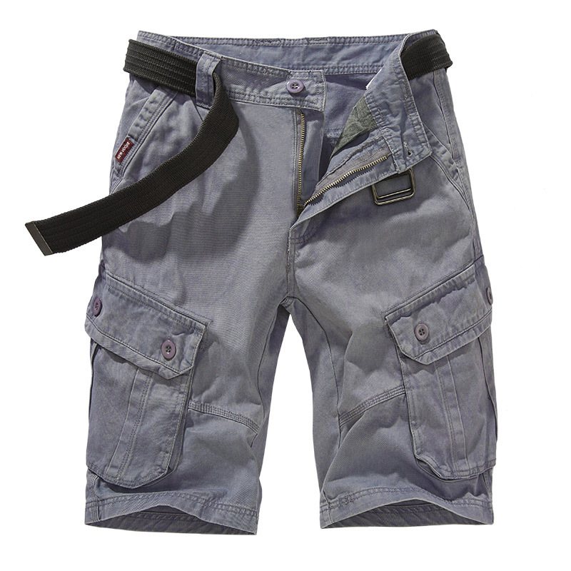 2024 Sommaren Enfärgade Tooling Shorts Män Lösa Casual