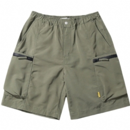 2024 Summer Retro Big Pocket Casual Workwear Shorts Herr Lös Fem Poäng