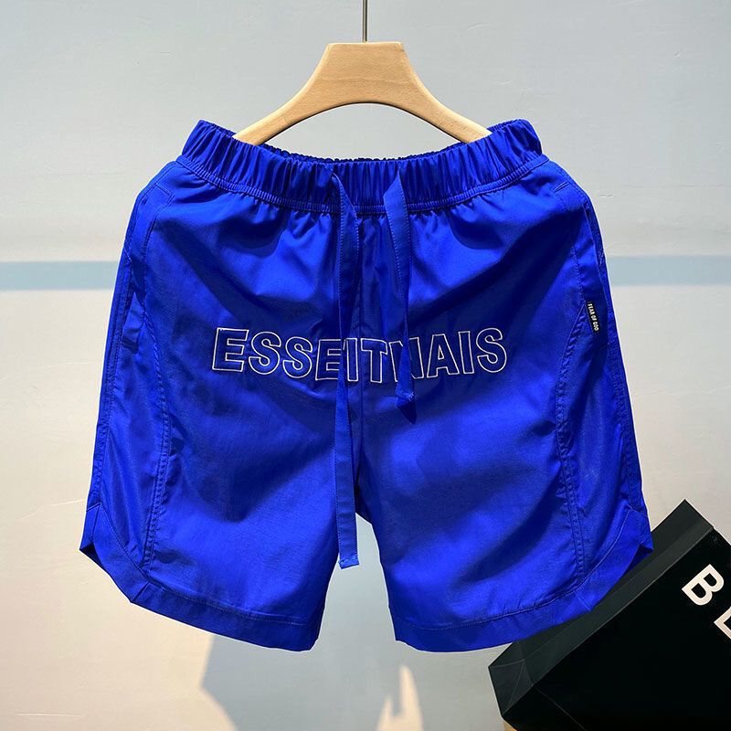 Broderade Shorts För Män Fempunkts Sport Sommar Tunn Sektion