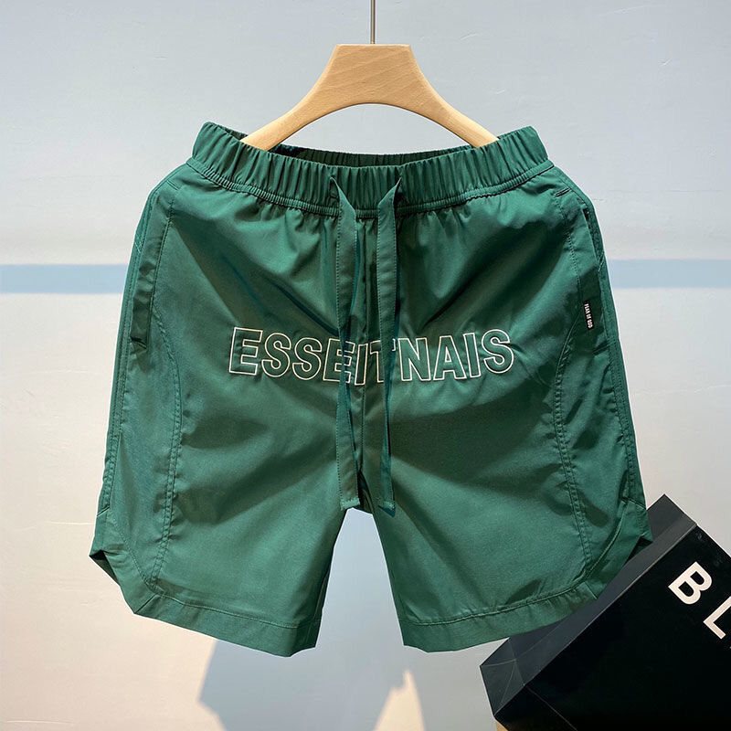 Broderade Shorts För Män Fempunkts Sport Sommar Tunn Sektion