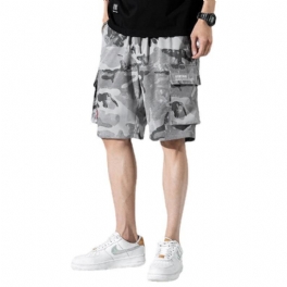 Camouflage Casual Cargo Shorts Män Lös Straight Beach