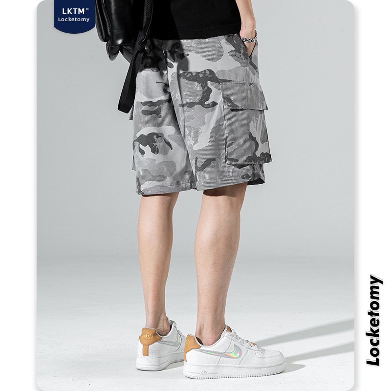 Camouflage Casual Cargo Shorts Män Lös Straight Beach