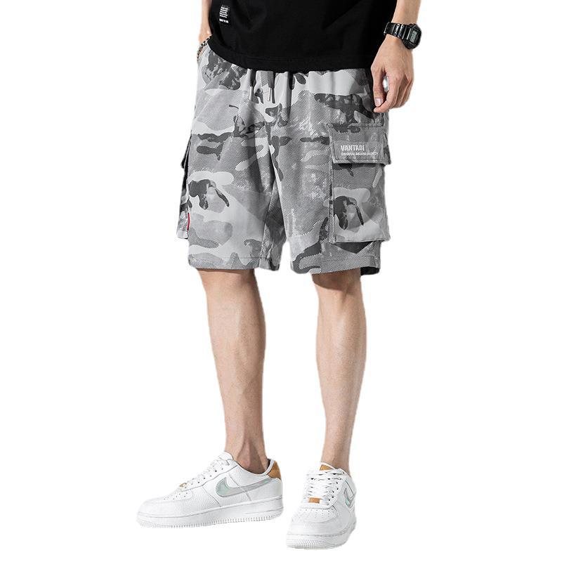 Camouflage Casual Cargo Shorts Män Lös Straight Beach