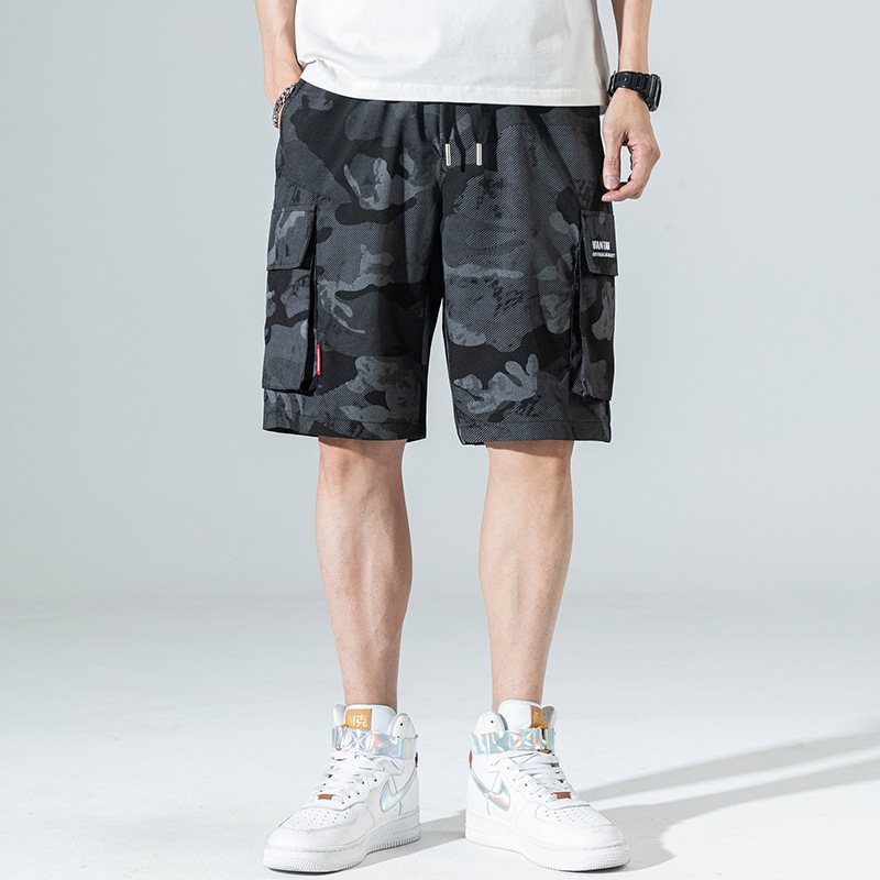 Camouflage Casual Cargo Shorts Män Lös Straight Beach