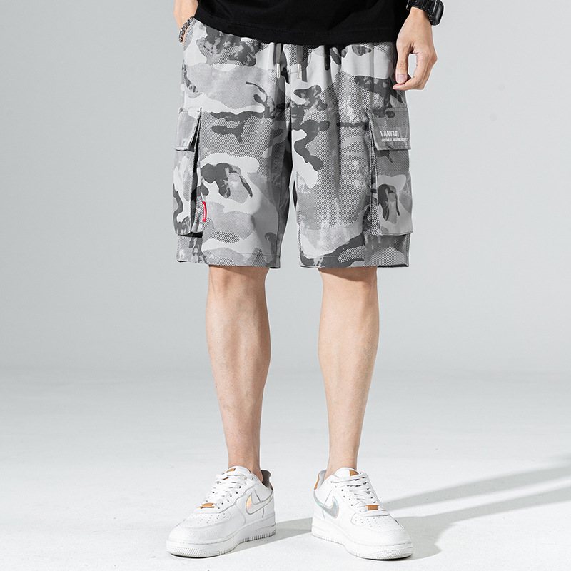 Camouflage Casual Cargo Shorts Män Lös Straight Beach