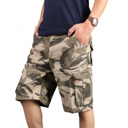 Camouflage Shorts Män Multi-pocket Tooling Män Fem Poäng