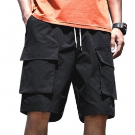 Cargo Shorts Herr Casual Loose Sport Sommar Trendiga Strandshorts