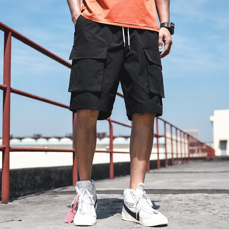 Cargo Shorts Herr Casual Loose Sport Sommar Trendiga Strandshorts