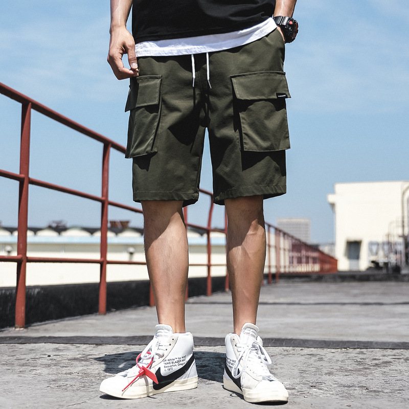 Cargo Shorts Herr Casual Loose Sport Sommar Trendiga Strandshorts