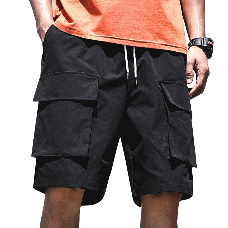 Cargo Shorts Herr Casual Loose Sport Sommar Trendiga Strandshorts