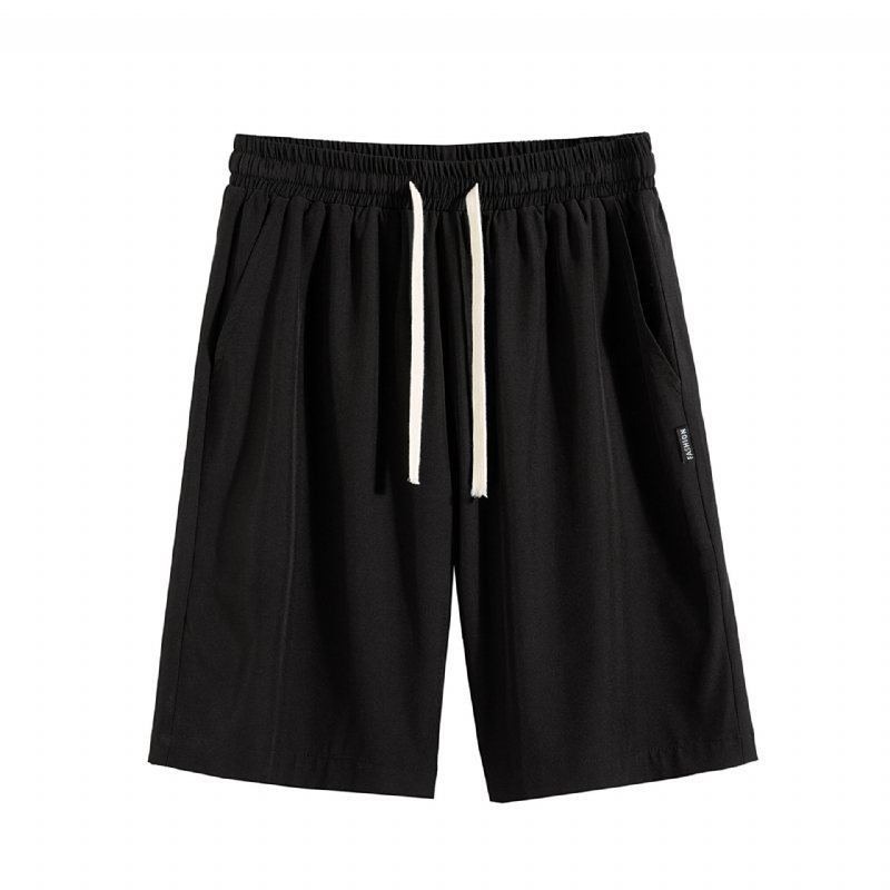 Casual Shorts Herr 2024 Sommar Ny Trend Lös Enfärgad Rak Sport Tunn Sektion Fem Poäng