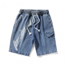 Casual Shorts I Denim För Män Med Lös Passform