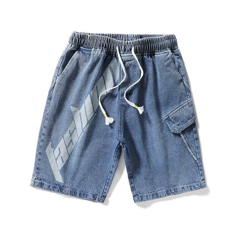 Casual Shorts I Denim För Män Med Lös Passform