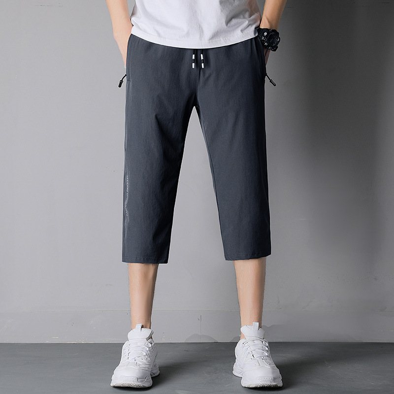 Coola Cropped Pants Herr Sommar Lös Raka Sport Casual Byxor