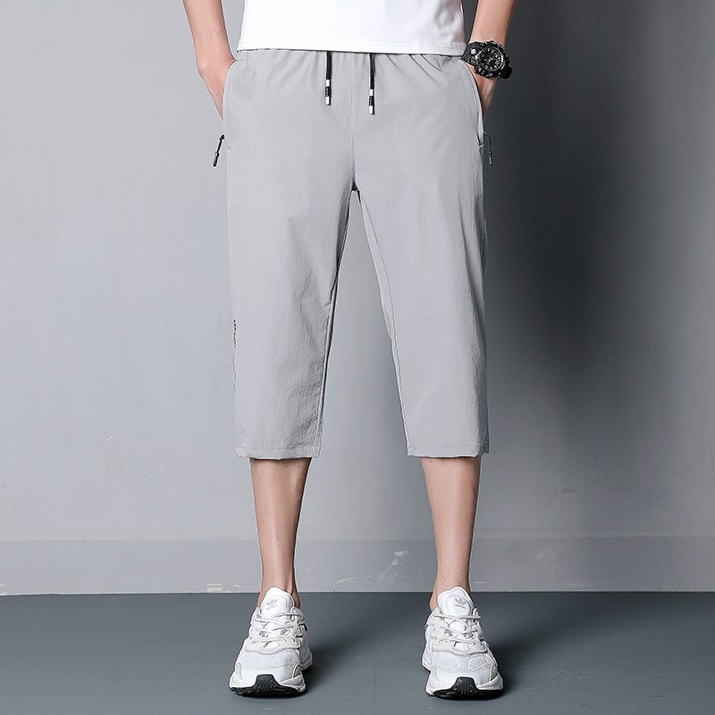 Coola Cropped Pants Herr Sommar Lös Raka Sport Casual Byxor