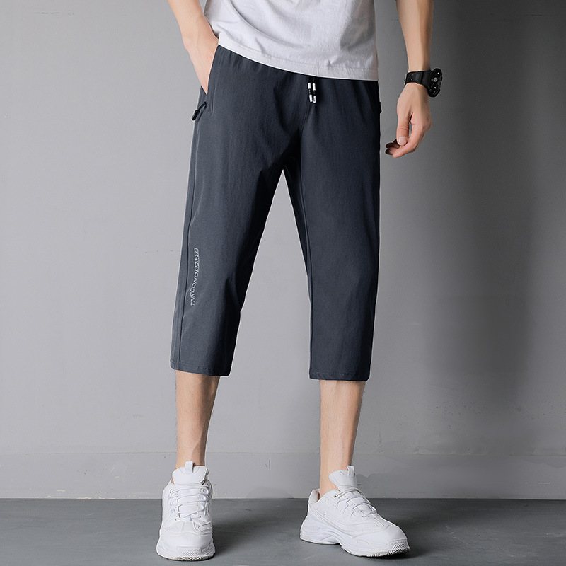 Coola Cropped Pants Herr Sommar Lös Raka Sport Casual Byxor