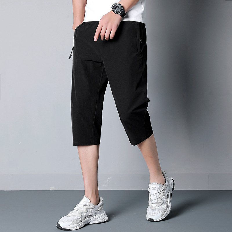 Coola Cropped Pants Herr Sommar Lös Raka Sport Casual Byxor