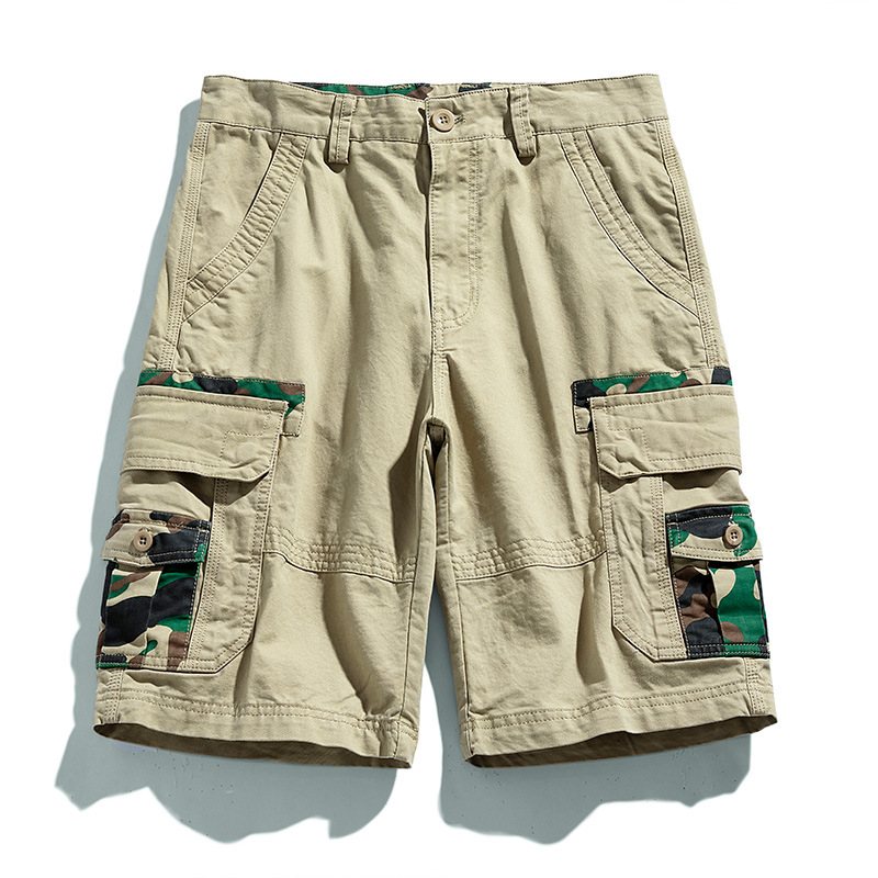 Herr Arbetskläder Shorts Multi-fickor Casual Raka Sport Femmor