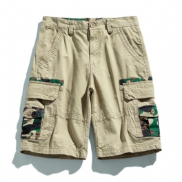 Herr Arbetskläder Shorts Multi-fickor Casual Raka Sport Femmor