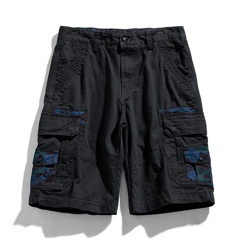 Herr Arbetskläder Shorts Multi-fickor Casual Raka Sport Femmor