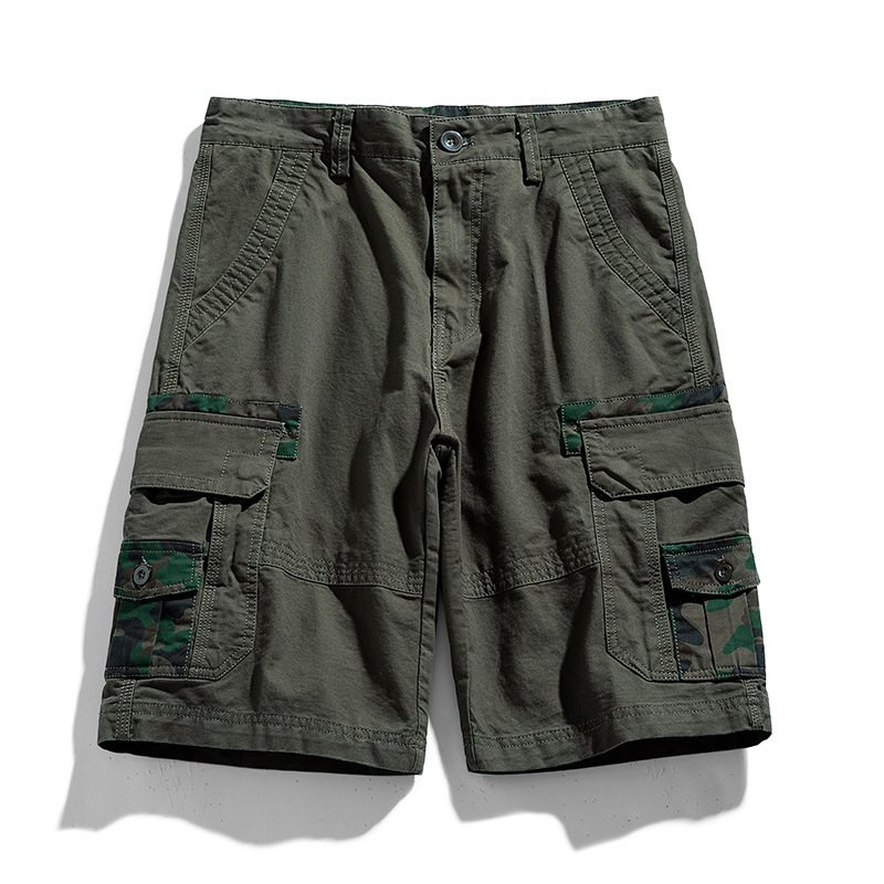 Herr Arbetskläder Shorts Multi-fickor Casual Raka Sport Femmor