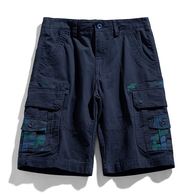 Herr Arbetskläder Shorts Multi-fickor Casual Raka Sport Femmor